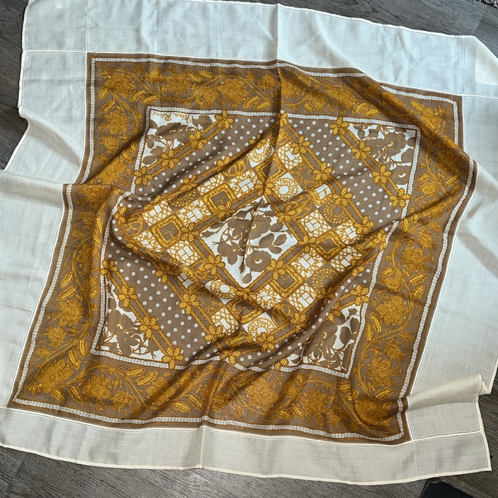 Nina Ricci Shawl Large Italy Wool Silk Vintage Scarf